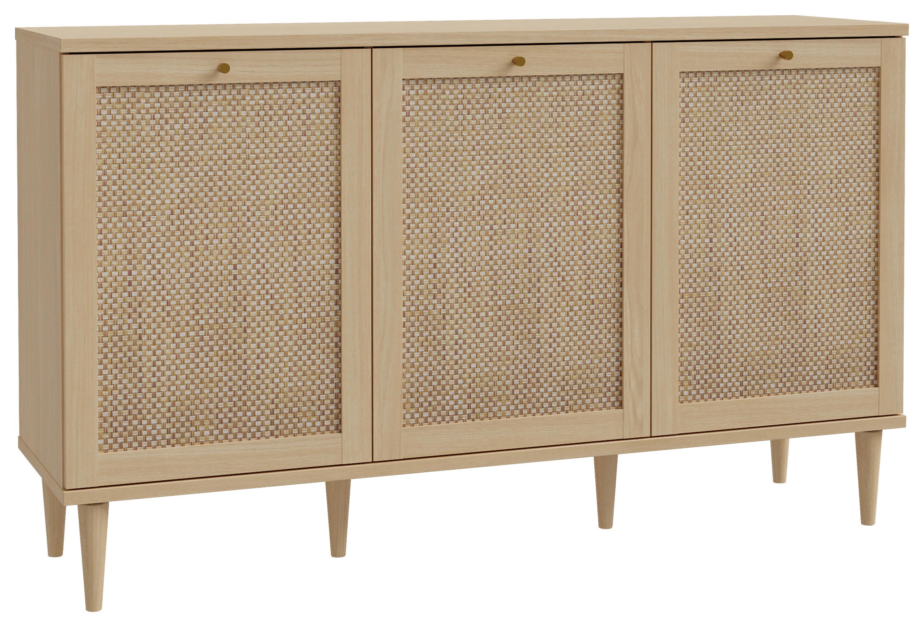 Comodă CALASETTA - culoare lemn stejar, Natur, lemn/metal (149,8/89,8/41,4cm) - Premium Living