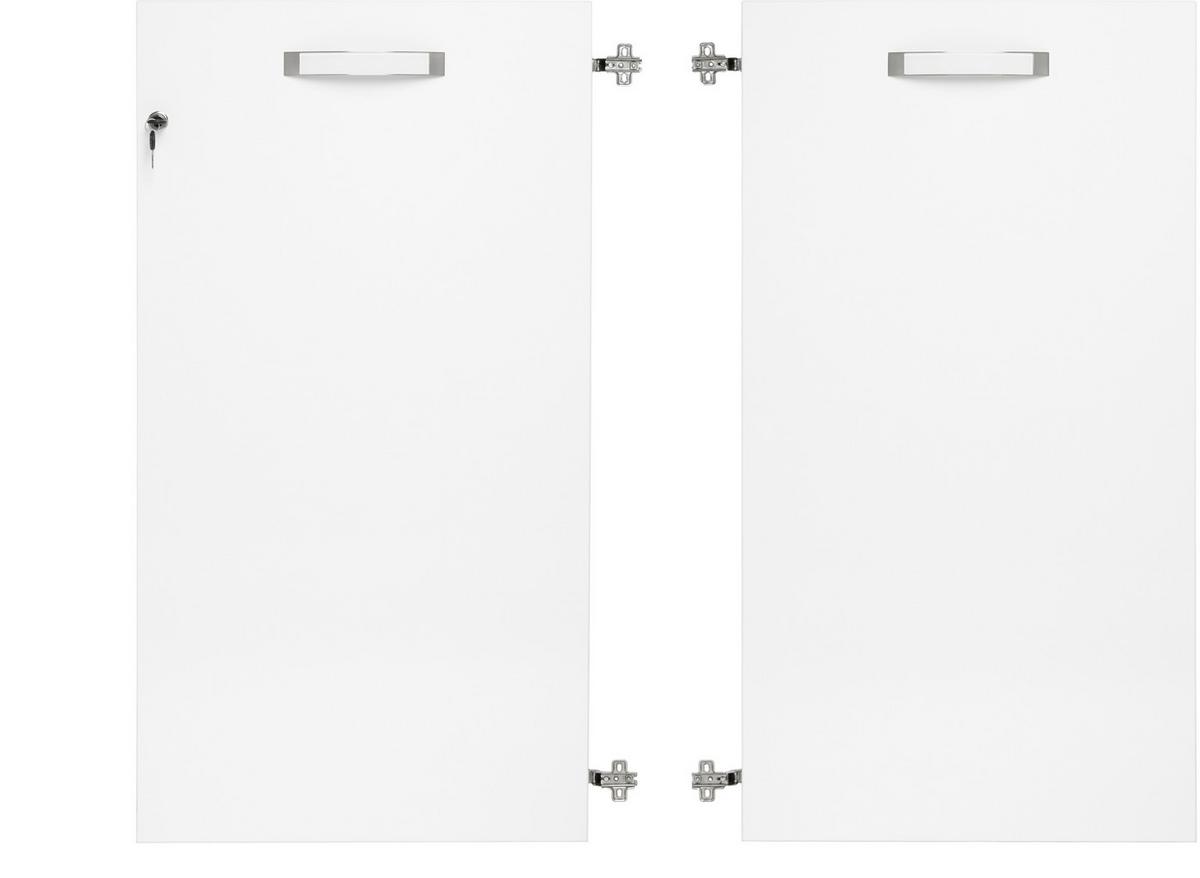 Set 2 Vrata Ducato - bijela, Moderno, drvni materijal/metal (113.5/105.3/1.8cm) - Premium Living