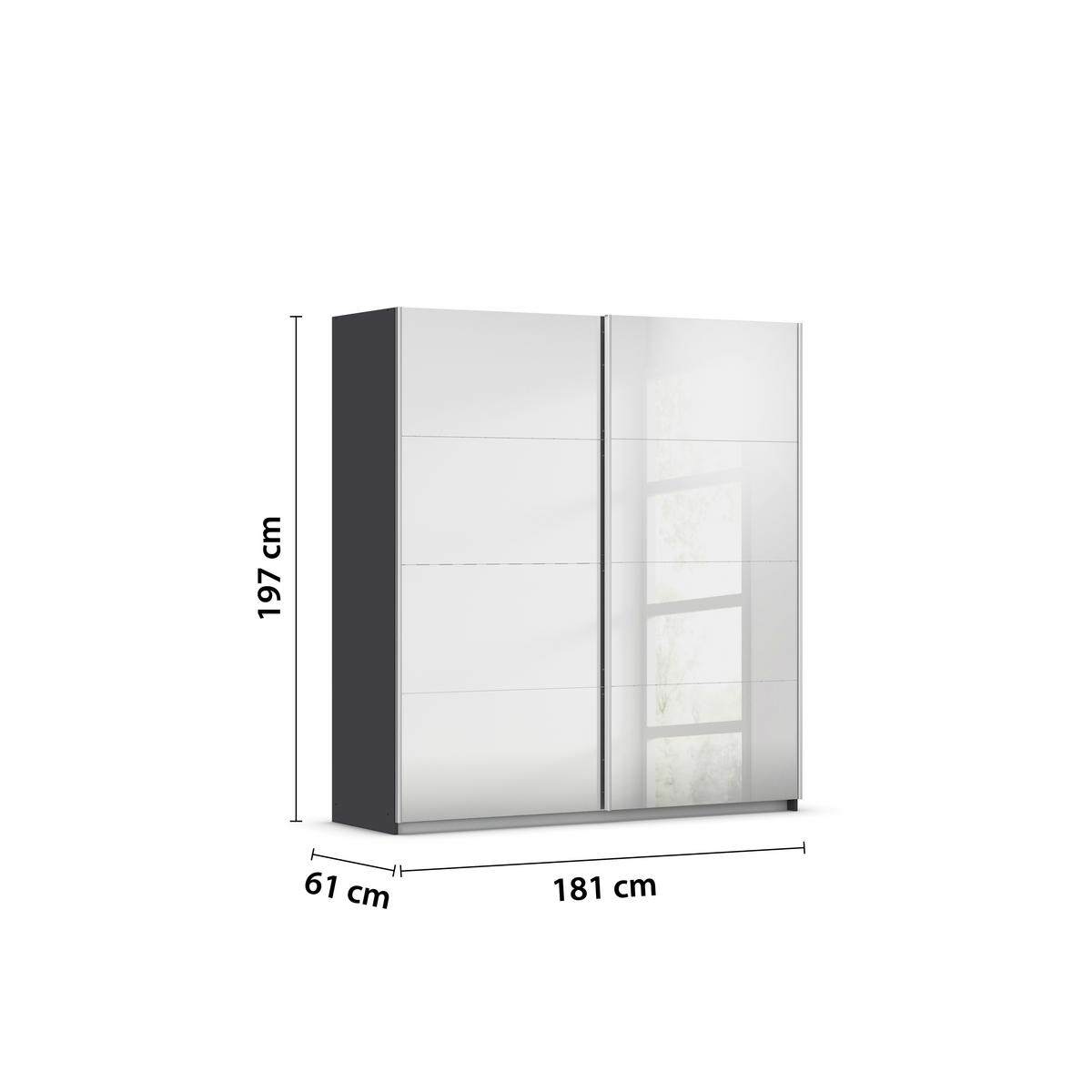 Ormar S Kliznim Vratima Subito - boje grafita/srebrne boje, Moderno, drvni materijal/metal (181/197/61cm) - Modern Living