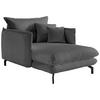Relaxsessel Lava Grau Cord - Schwarz/Grau, MODERN, Textil/Metall (111/101/167cm) - Livetastic