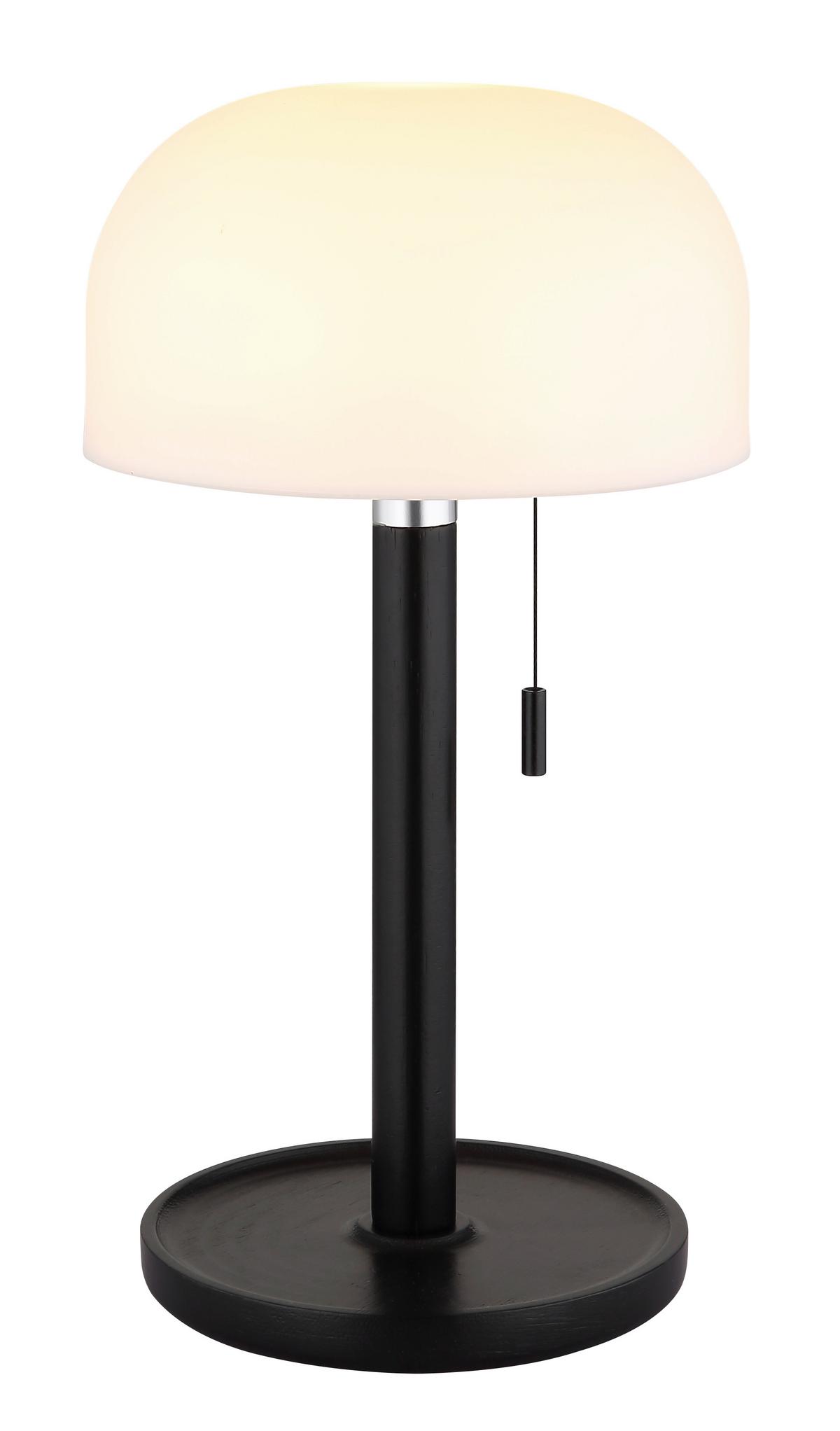 Stolna Punjiva Svjetiljka Norman - bijela/crna, Konvencionalno, drvo/plastika (15/28cm) - Globo