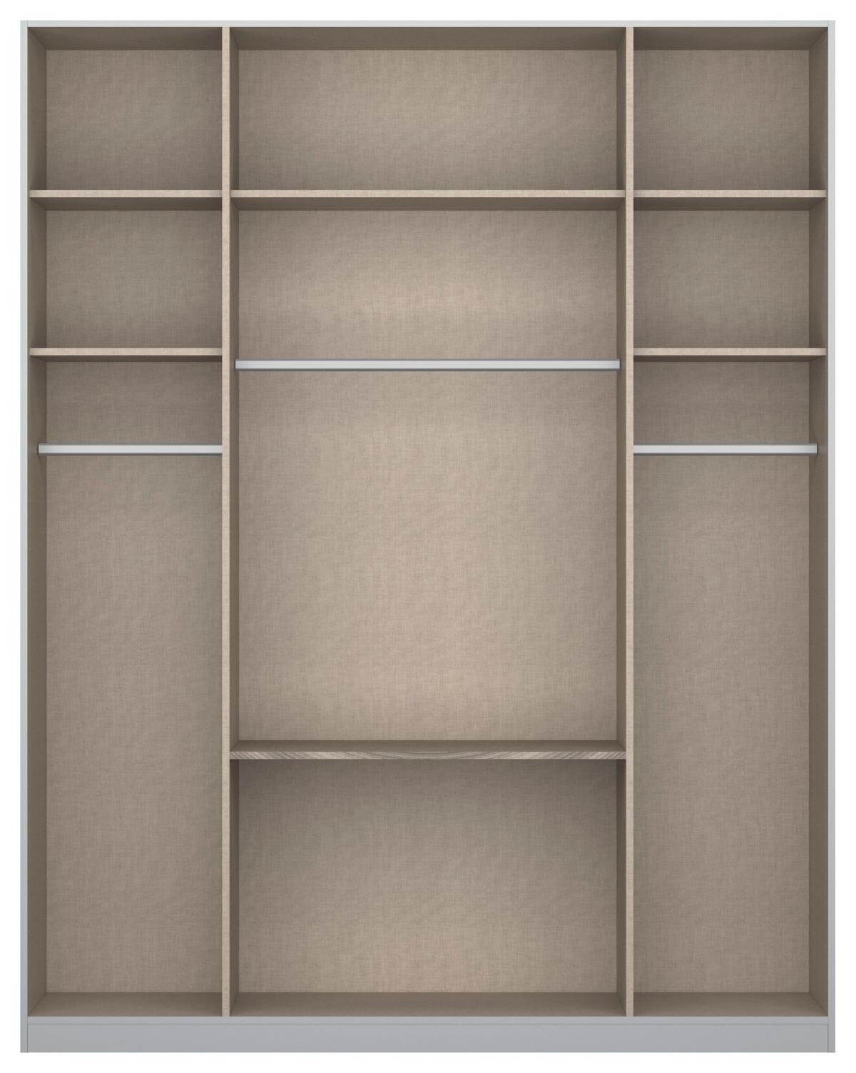 Dulap cu uși rotative ALABAMA - gri deschis, Modern, material pe bază de lemn (181/229/54cm)