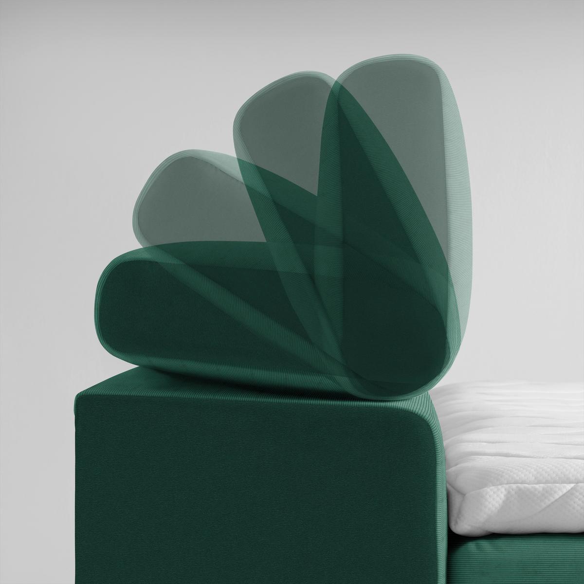 Boxspring Krevet Sevilla - tamno zelena/crna, Konvencionalno, drvo/tekstil (160/200cm) - Premium Living