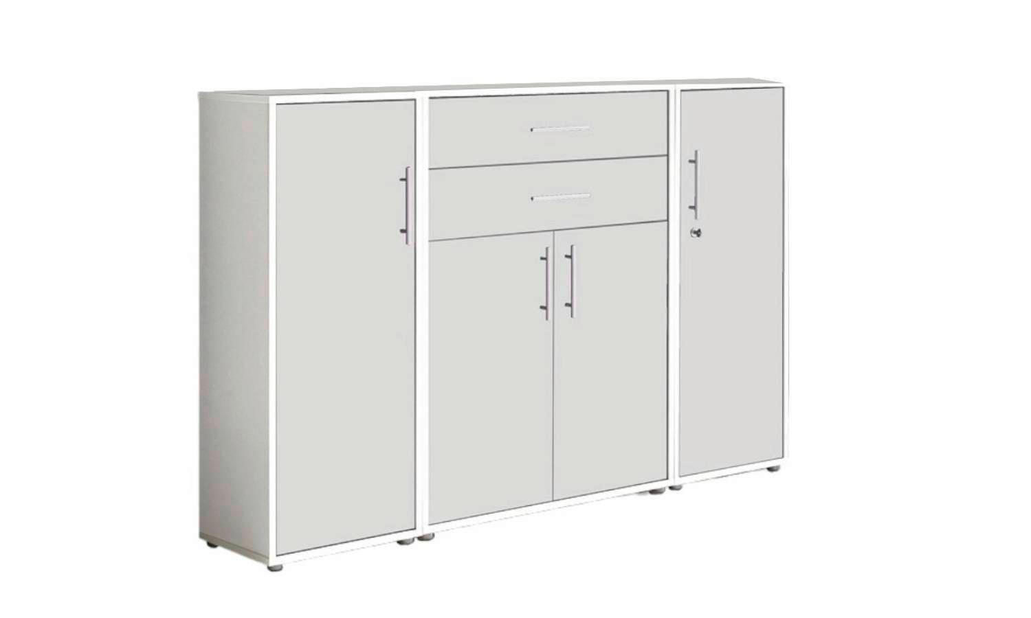 Aktenschrank Office Edition Sw Set 16 Weiß - Weiß, MODERN, Holzwerkstoff (172,6/113,6/33cm) - MID.YOU