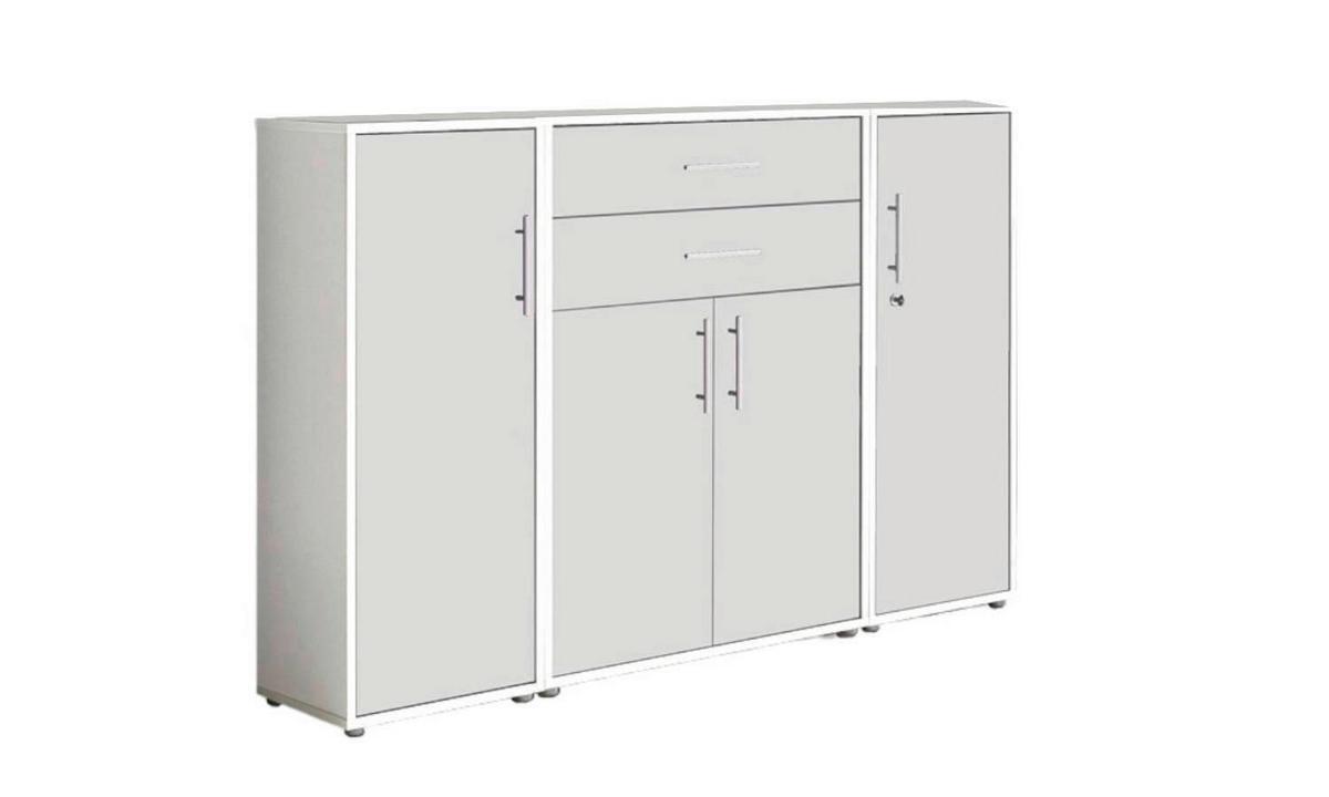 Aktenschrank Office Edition Sw Set 16 Weiß - Weiß, MODERN, Holzwerkstoff (172,6/113,6/33cm) - MID.YOU