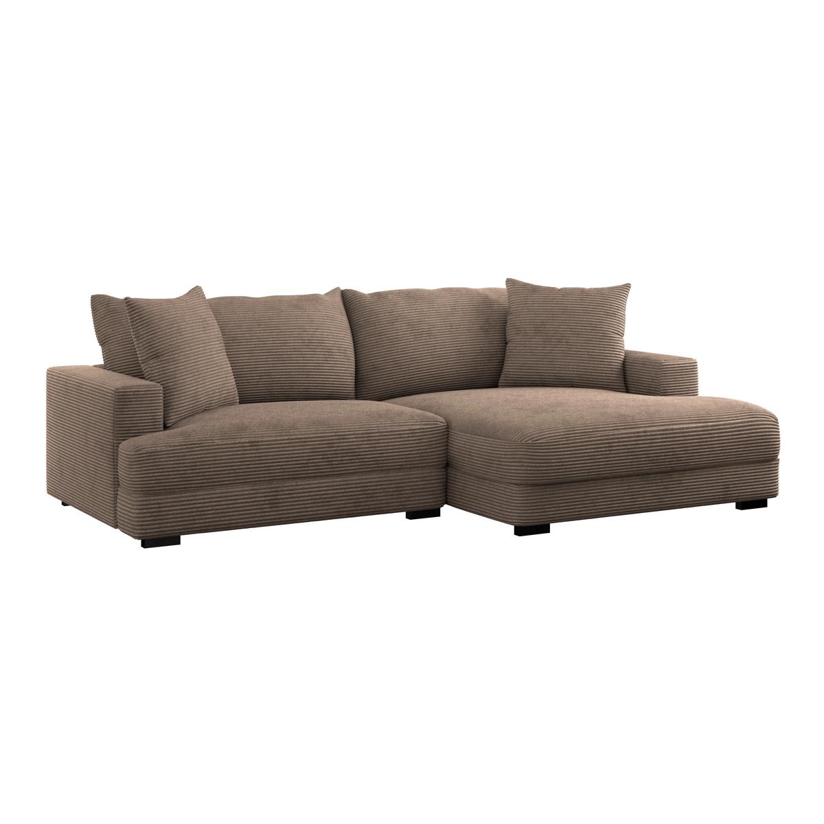 Ugaona Garnitura Pelle - bežbraon/crna, Moderno, tekstil (265/180cm)