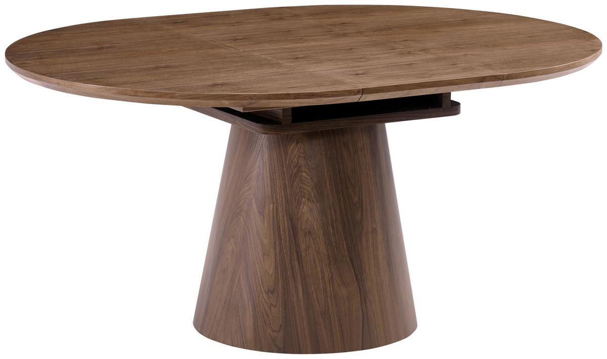 Raztegljiva Miza Sundsvall, Barva Oreha, 120-160x120 - barva oreha, Moderno, leseni material/les (120-160/120/76cm) - P & B