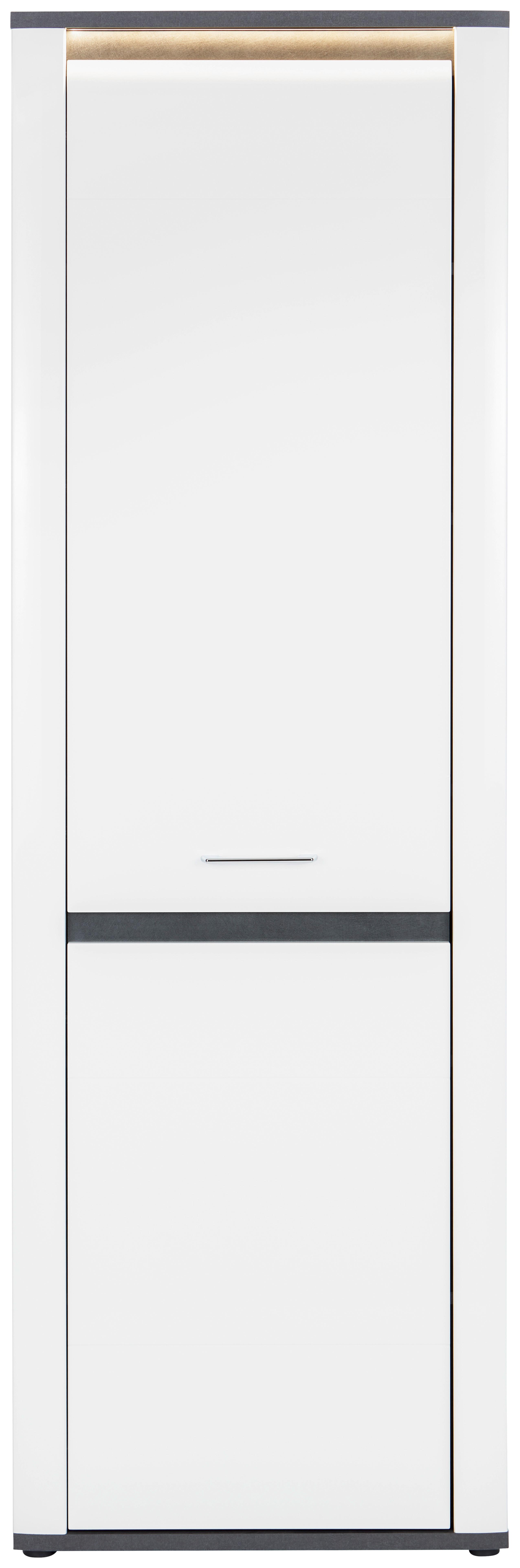 Garderobni Ormar Alassio - bijela/boje kroma, Modern, drvni materijal/metal (65/200/37,6cm) - Modern Living