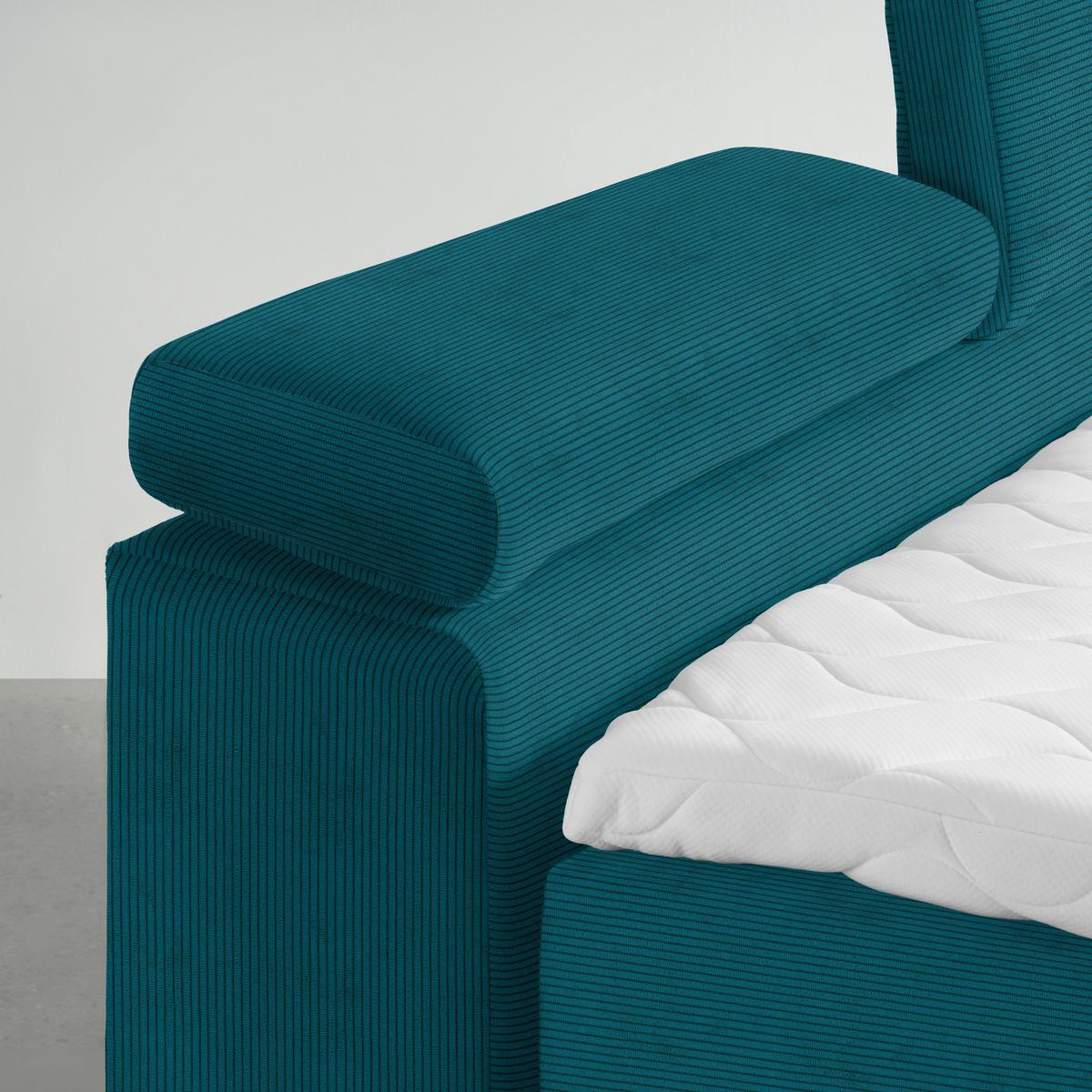 Boxspringbett Sevilla Petrol ca. 180x200cm - Petrol/Schwarz, KONVENTIONELL, Holz/Kunststoff (180/200cm) - Premium Living