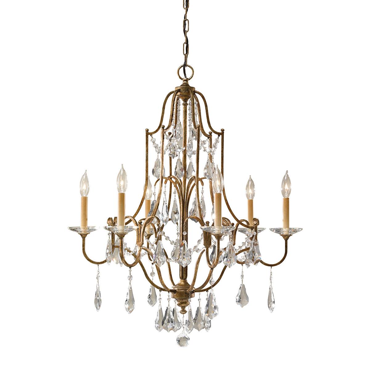 Csillár Fe-Valentina6 - bronzszínű, Natur, üveg/fém (72.1/102,2cm) - Elstead Lighting