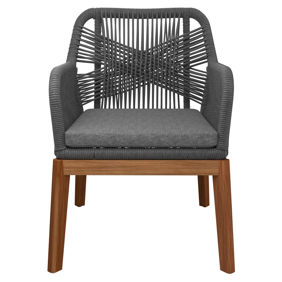 Vrtni Stol Finn, Rjava, Siva, Masivno - barva tikovine/siva, Moderno, kovina/les (64/87/65cm) - Mömax