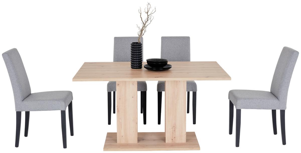 Masă ARON 138 - stejar Artisan/negru, Konventionell, material pe bază de lemn (138/74/90cm)