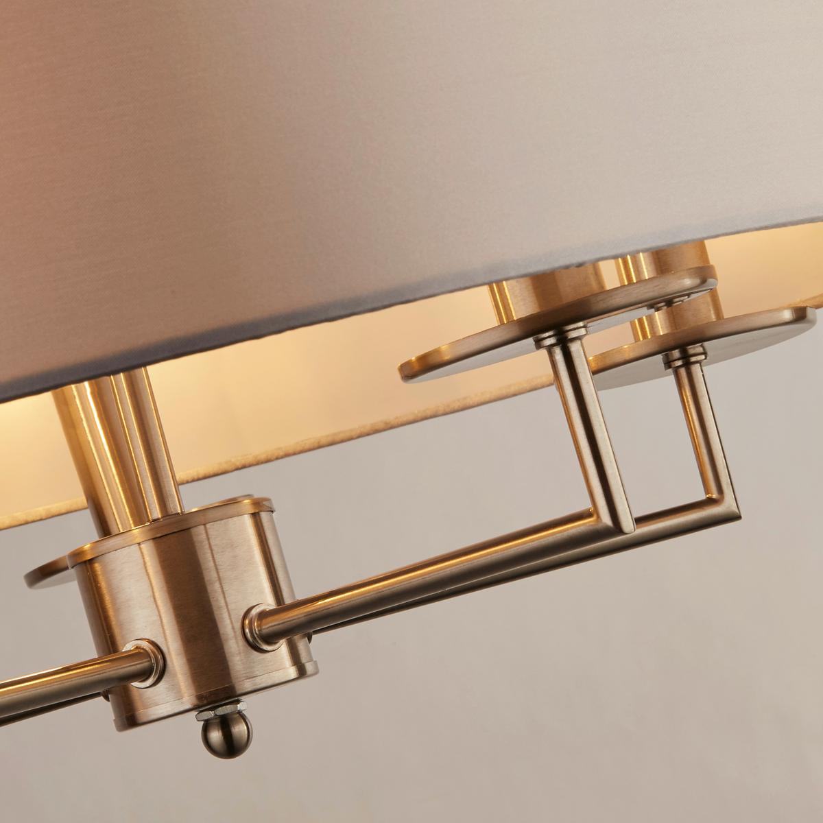 Függőlámpa Knightsbridge 4785-5ss - ezüstszínű/fehér, Design, textil/fém (55/123cm)