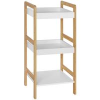 Polica Liane 3 - bijela/prirodne boje, Moderno, drvni materijal/prirodni materijali (36/80/33cm) - Modern Living