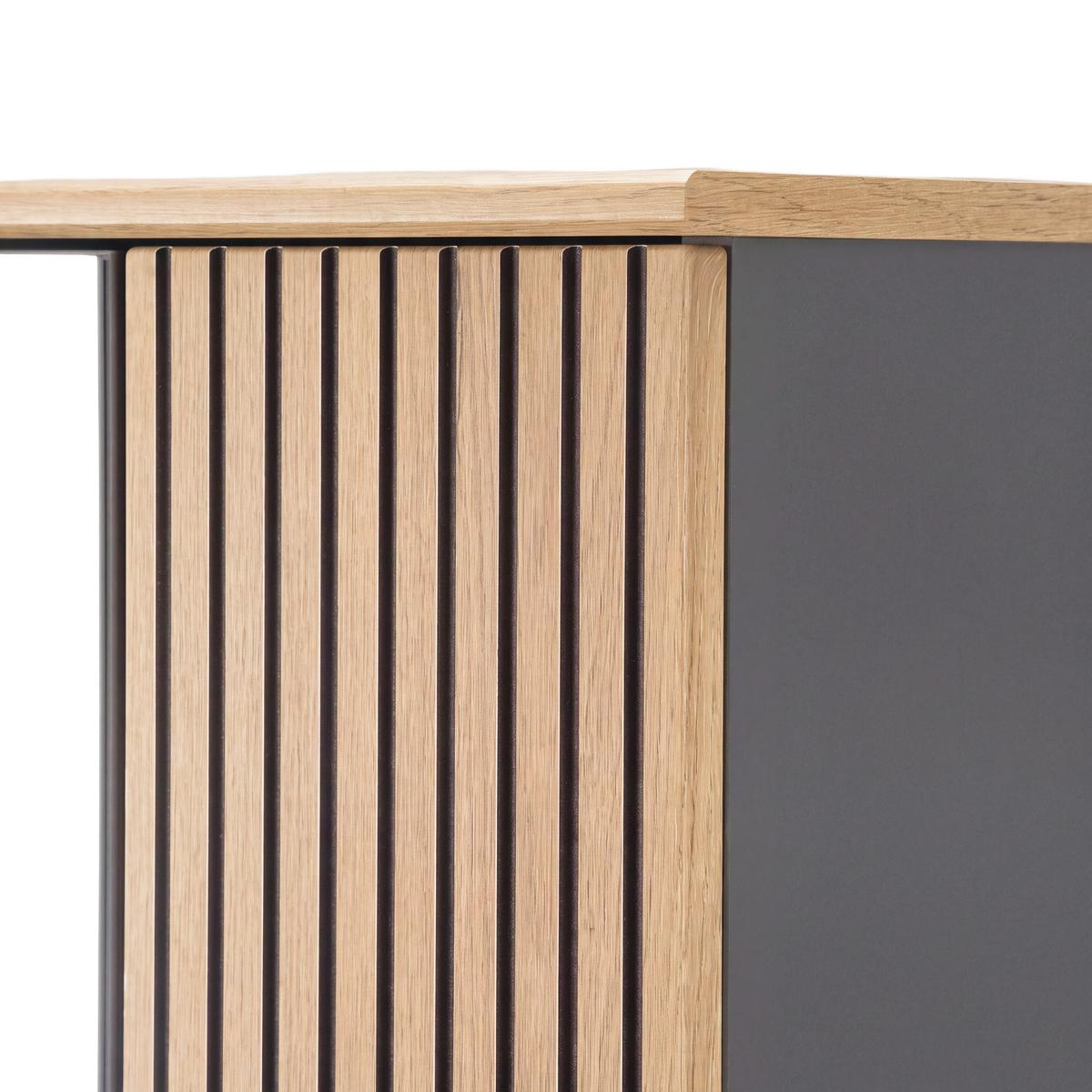 Garderobni Ormar Clever - boja hrasta/crna, Moderno, staklo/pločasti materijal (55,5/193/38cm) - Modern Living