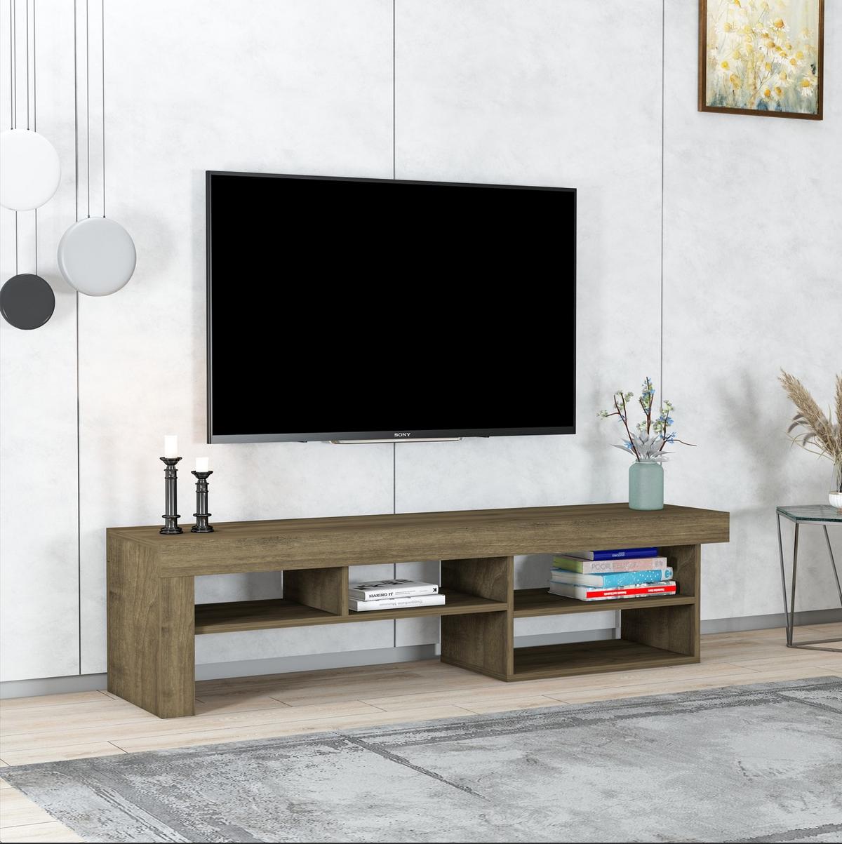 Nizka Omarica Hestia - barva oreha, Design, leseni material (160/40/38cm) - MID.YOU