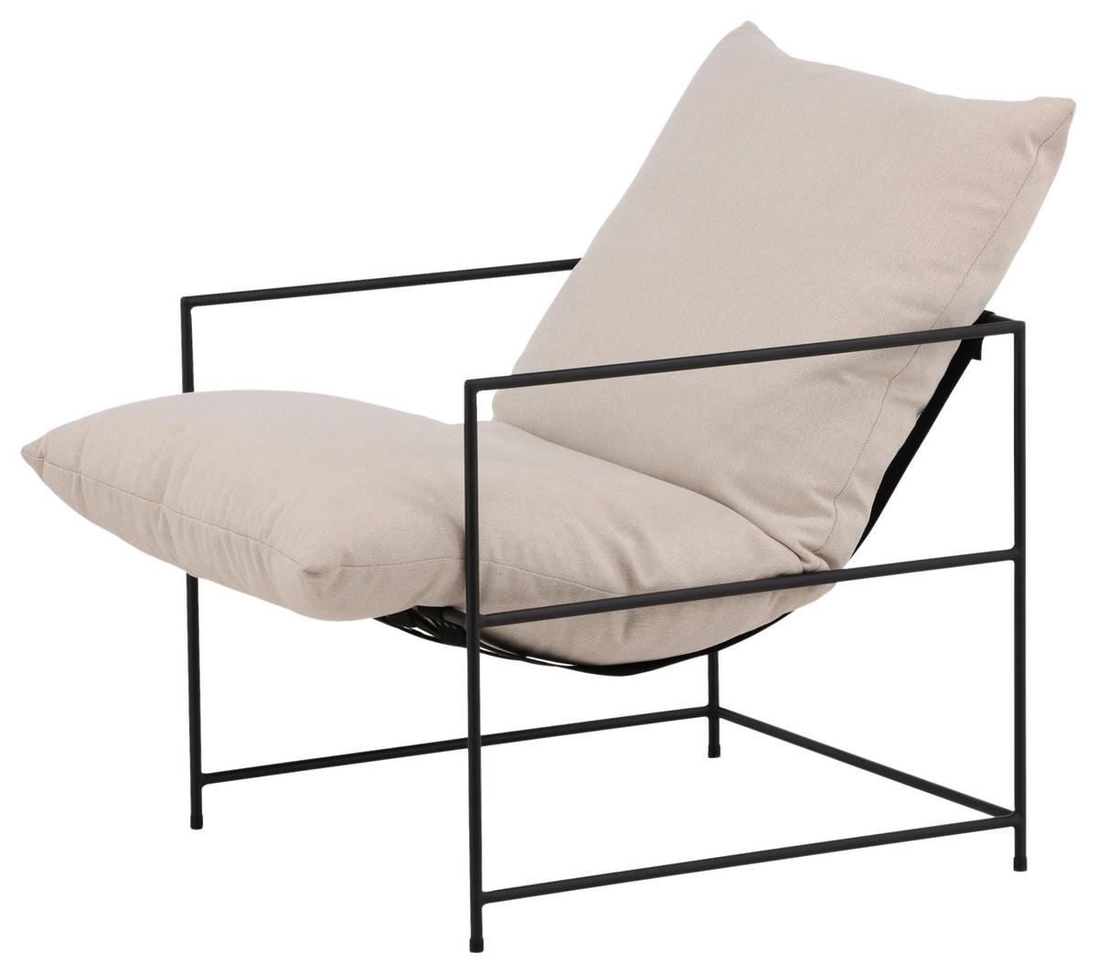 SESSEL SEDALIA - Weiß, Design, Textil/Metall (68.5/97.5/90cm) - Livetastic