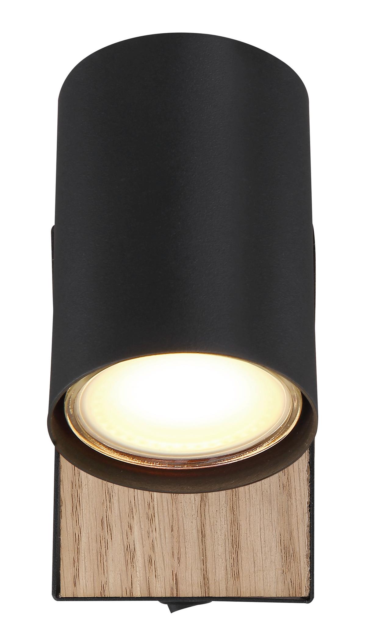 LAMPA REFLEKTOROWA GRAND *SBN* - czarny, Basics, metal/drewno (13,5/7/10cm) - Novel