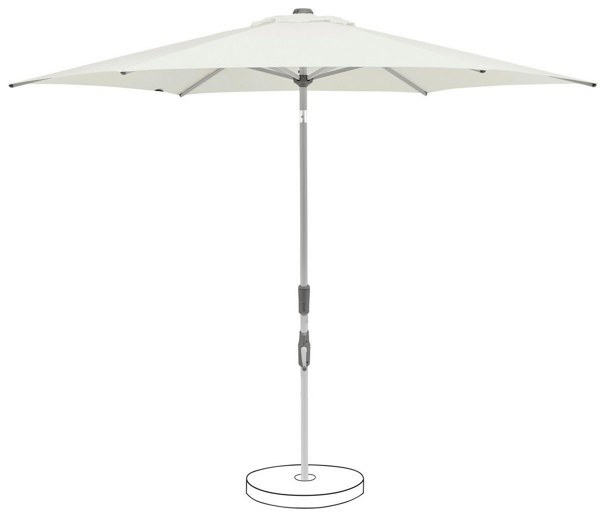 Sonnenschirm Slide Weiß Ø ca. 300cm - Silberfarben/Weiß, Basics, Textil/Metall (300cm) - Suncomfort by Glatz