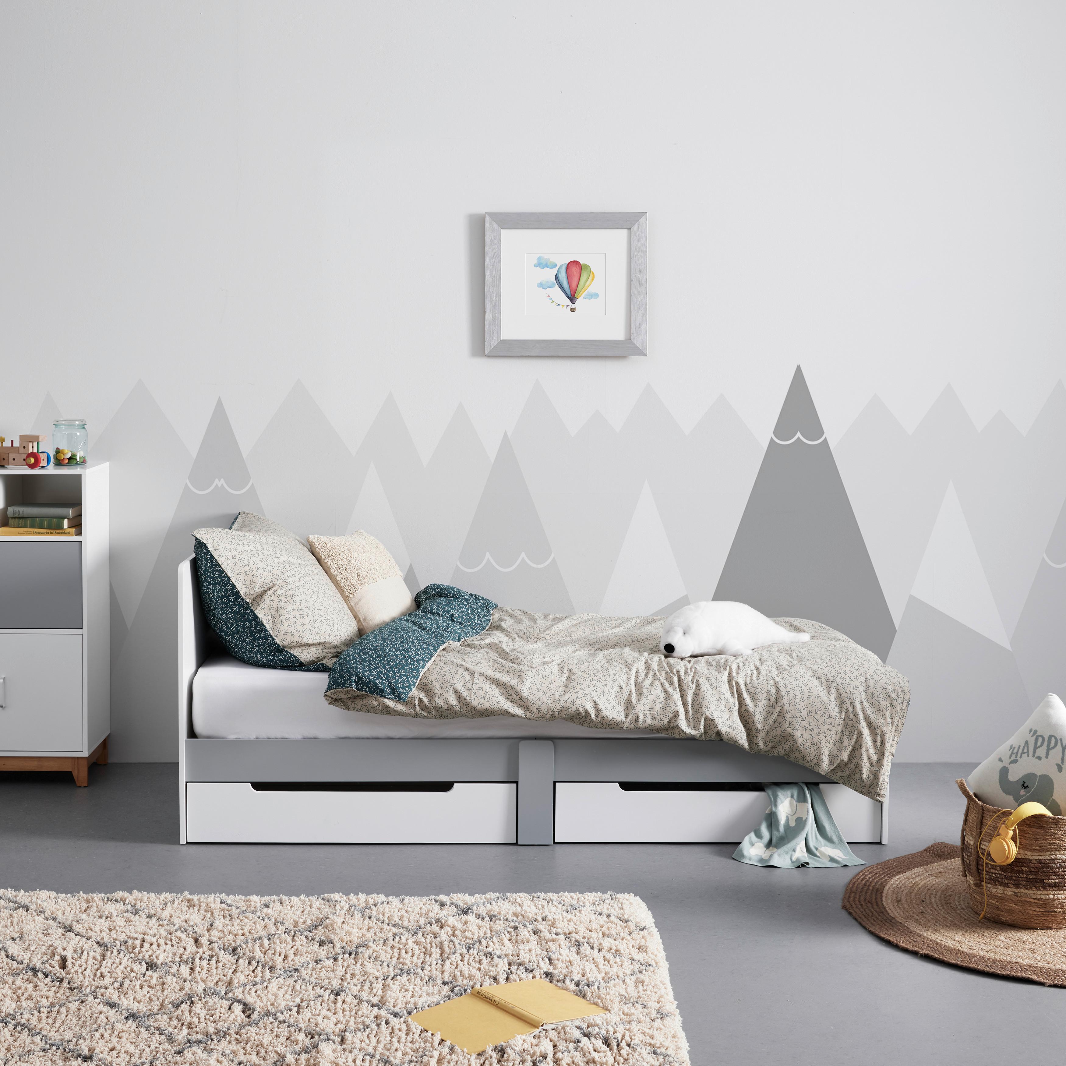 Stauraumbett Danny Weiß ca. 90x200 cm MDF - Naturfarben/Weiß, MODERN, Holz/Holzwerkstoff (96/80/203cm) - Bessagi Kids