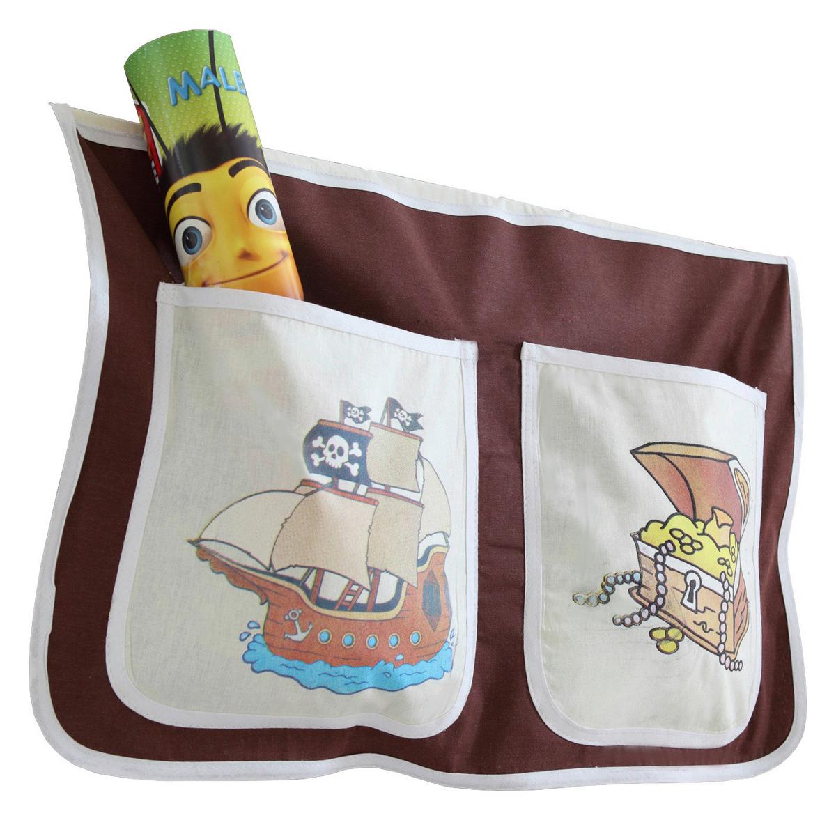 Žep Za Posteljo Leni - temno rjava, Konvencionalno, tekstil (56/32/2cm) - MID.YOU