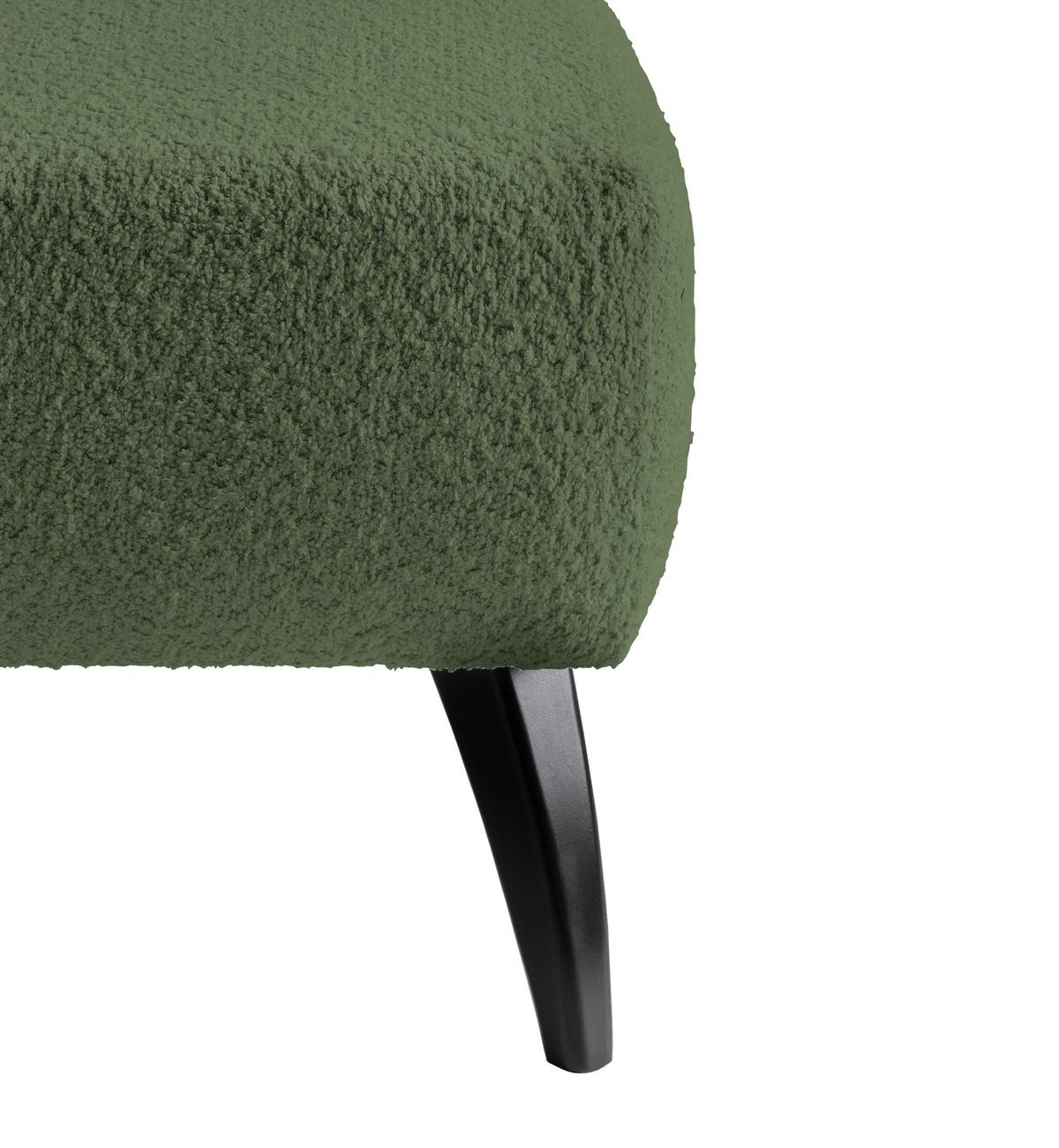 Hocker Colori Dunkelgrün Bouclé - Dunkelgrün/Schwarz, MODERN, Holz/Textil (66/44/66cm) - MID.YOU