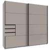 Schwebetürenschrank Saigon Beige/Greige - Greige/Beige, KONVENTIONELL, Glas/Holzwerkstoff (225/208/64cm) - Premium Living