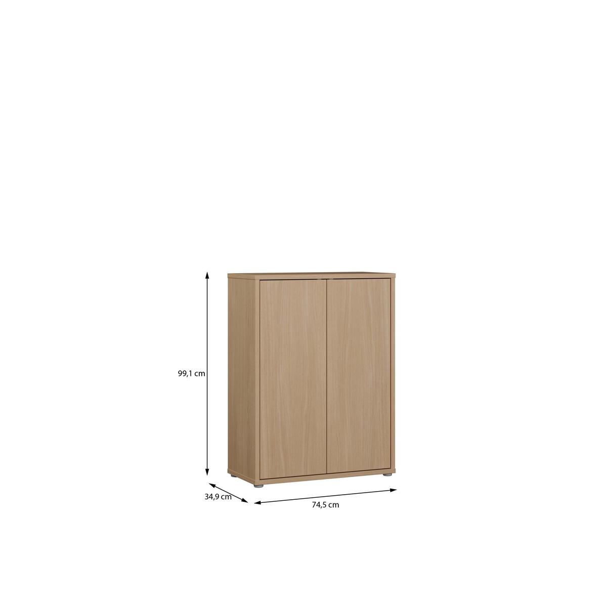 Ormar Za Cipele Alice Springs - siva/boje hrasta, Moderno, drvni materijal/plastika (74,5/99,1/34,9cm) - Modern Living