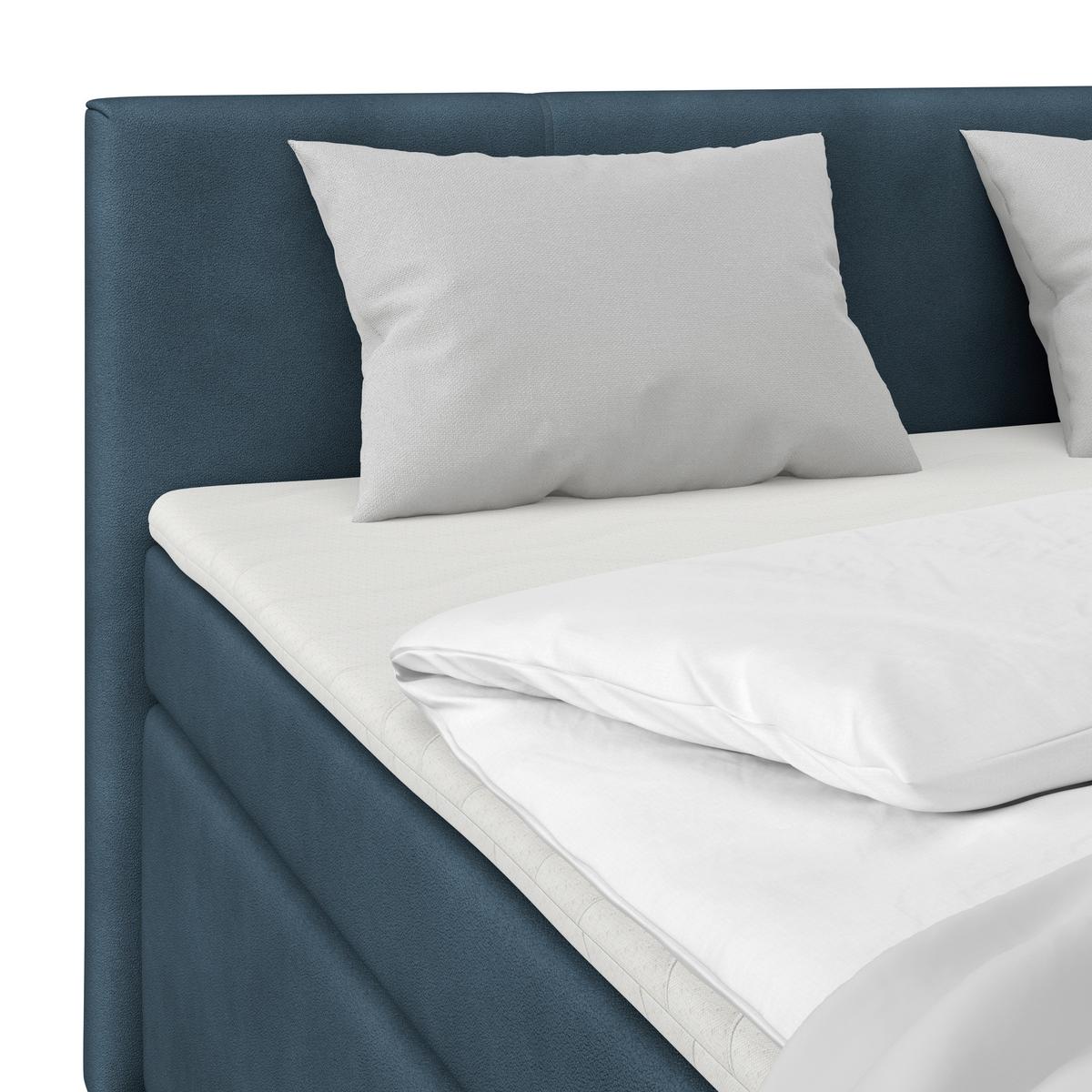 Boxspring Krevet Mira - boje sedefa/tamno plava, Konvencionalno, drvo/metal (160/200cm) - Best Price