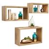 VÄGGHYLLPLAN SET TRITTICO -SB- - ekfärgad, Modern, trämaterial (45-40-35/27-22-17/16cm) - Mömax