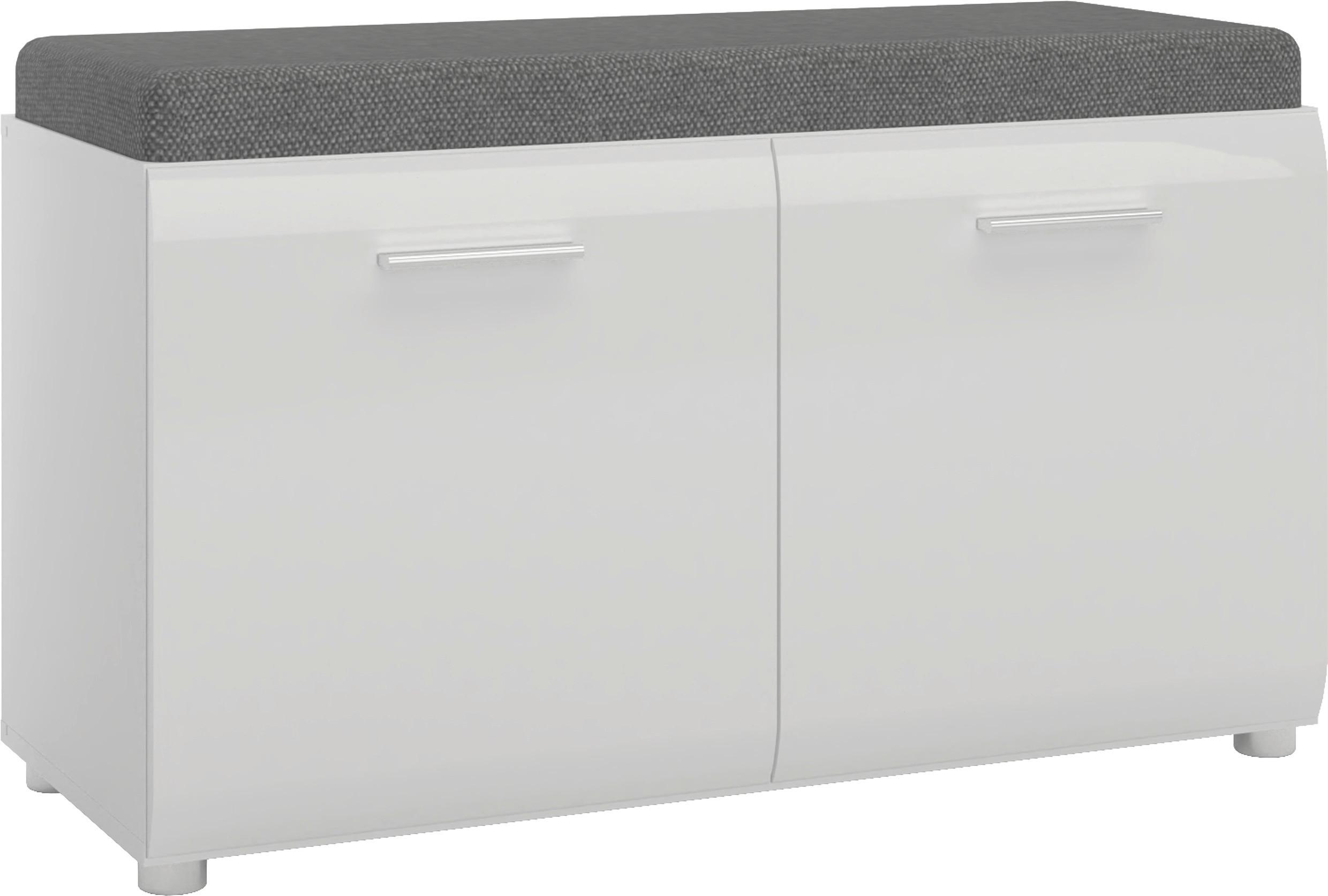 Klupa Za Predsoblje Merano - siva/crna, Moderno, drvni materijal/tekstil (96/56,3/39cm) - Modern Living