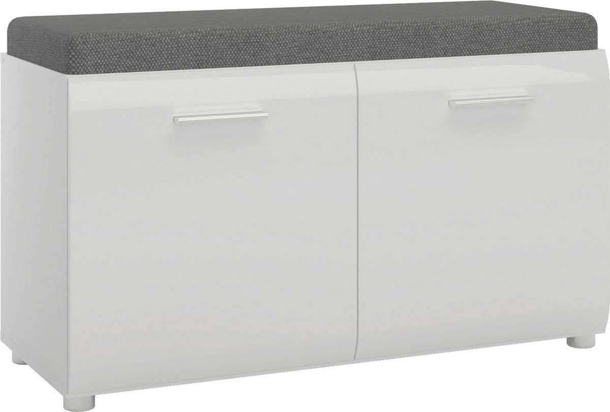 Klupa Za Predsoblje Merano - siva/crna, Moderno, drvni materijal/tekstil (96/56,3/39cm) - Modern Living