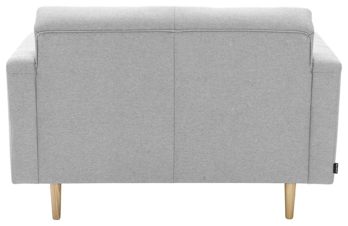 2-Sitzer-Sofa Jasmin Hellgrau Flachgewebe mit Schlaffunktion - Eschefarben/Hellgrau, MODERN, Holz/Textil (128/81cm) - Max Winzer