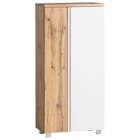 Midischrank Varese ca. 65x130 cm Weiß/Eiche - Eiche Wotan/Weiß, MODERN, Holzwerkstoff (65/130/35cm) - Held