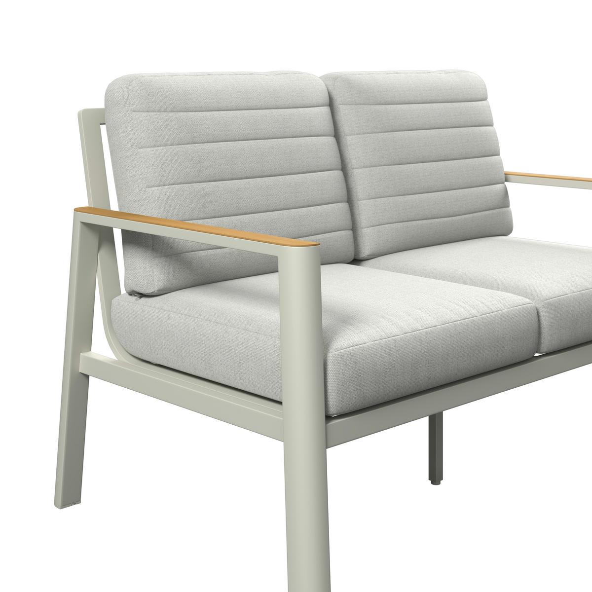 Kerti Garnitúra Garda - világosszürke/natúr színű, Modern, műanyag/textil