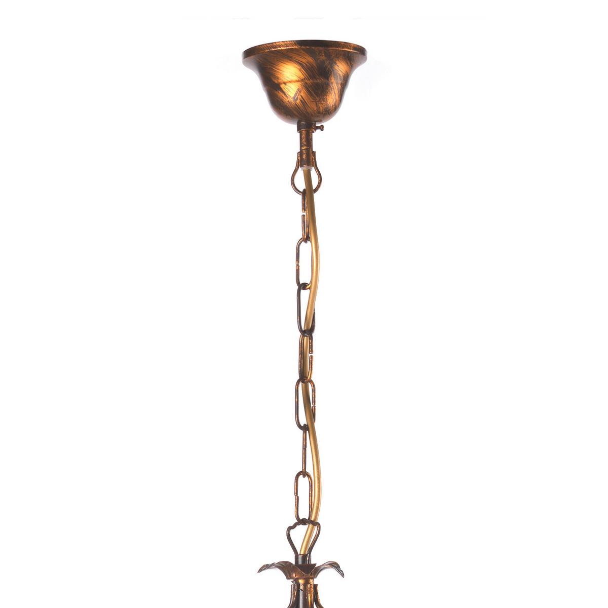 Kristall-Hängeleuchte Karen Bronzefarben max. 6 Watt - Bronzefarben, KONVENTIONELL, Glas/Metall (60/105cm)