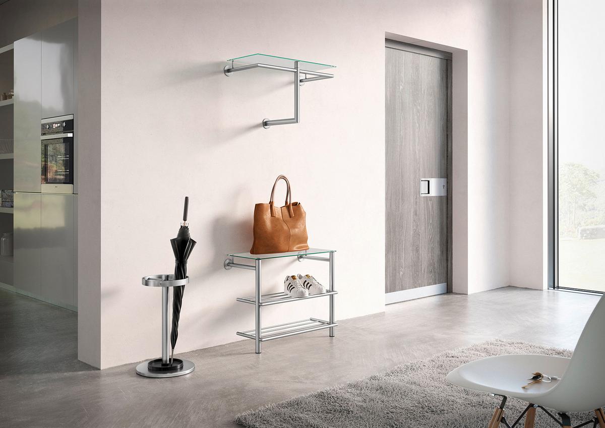 WIESZAK ŚCIENNY ABILIO - kolor stalowy, Design, metal (67/36/30cm) - Zack