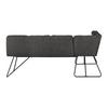 HOEKBANK KONA - Donkergrijs/Zwart, Modern, Hout/Textiel (135/89/180cm) - Bessagi Home