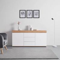 Komoda Cara, Bela, Hrast - barve hrasta/bela, Moderno (160/76/40cm) - Bessagi Home