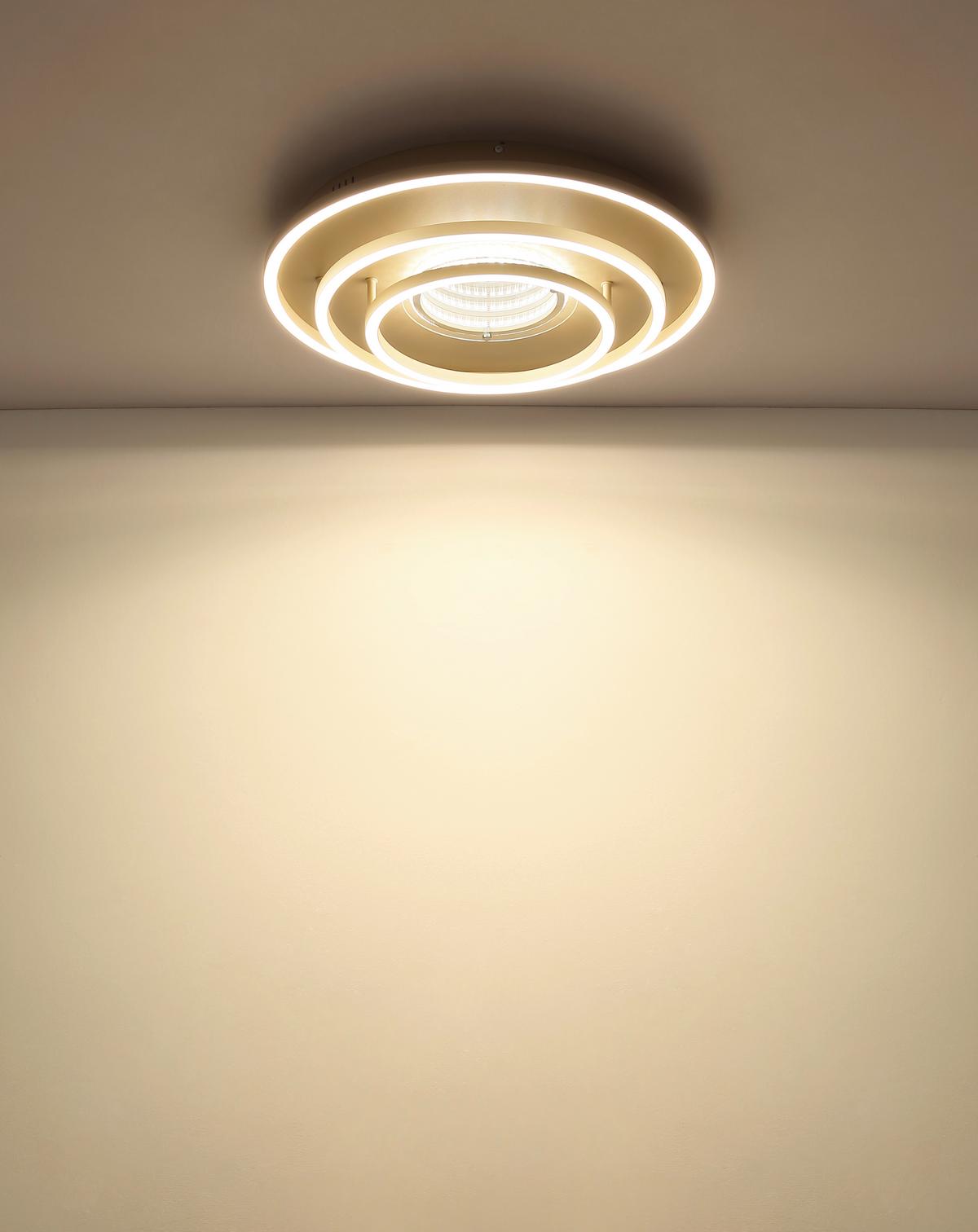 Led Stropna Svjetiljka Lawanda - bijela/boje pijeska, Design, metal/plastika (51,1/10,8cm) - Globo