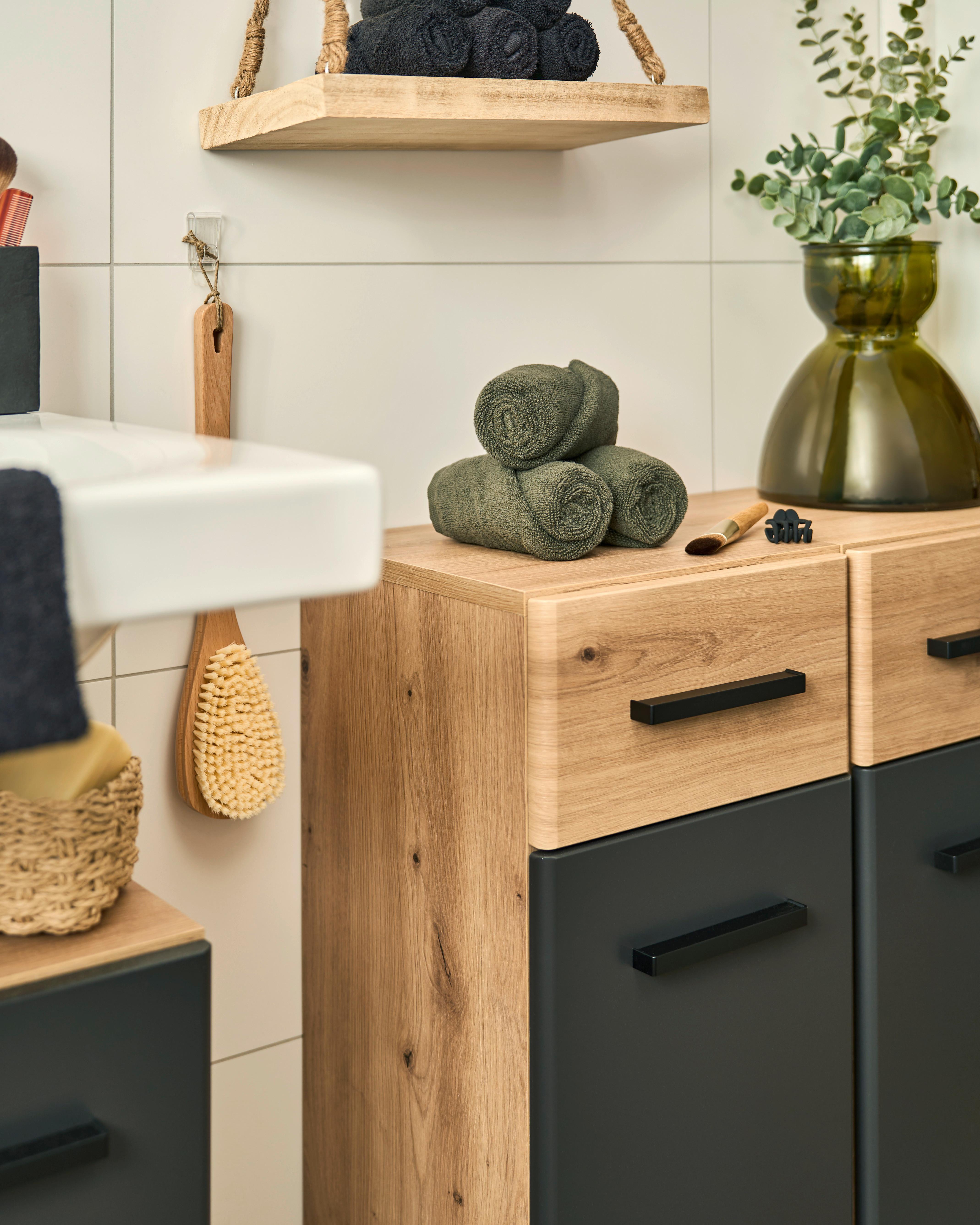 UNDERSKÅP CALVI -EXKLUSIV- - grå/svart, Modern, trämaterial/plast (30/76/30cm) - Mömax