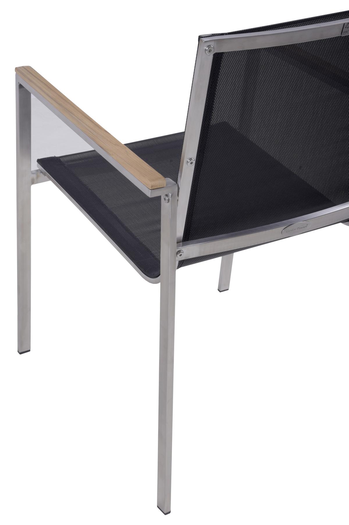 Gartenstuhl-Set Teak 2er-Set - Silberfarben/Schwarz, Basics, Holz/Kunststoff (58/86/55cm) - Gardenson