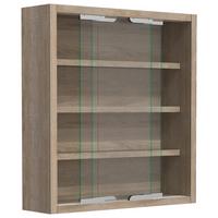 Viseča Vitrina Agisa S, Hrast - srebrne barve/hrast sonoma, Moderno, steklo/leseni material (37/40/10cm) - MID.YOU