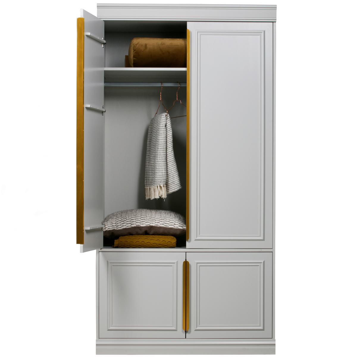 Garderobenschrank Organize Hellgrau - Roségold/Hellgrau, Design, Holz/Holzwerkstoff (110/215/62cm) - Livetastic