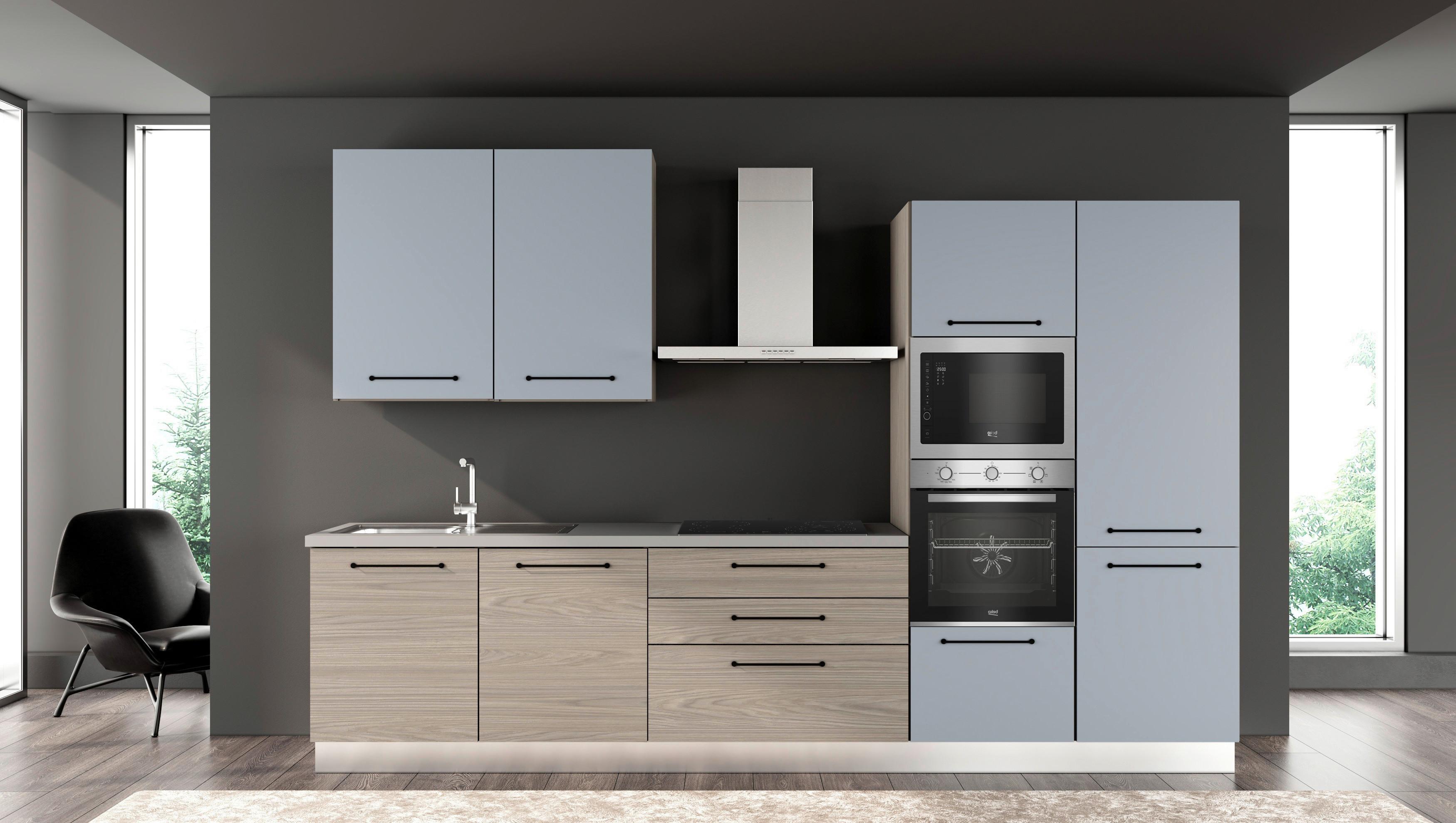 Blok Kuhinja S Aparatima Line 330 - siva/hrast sivi, Konvencionalno, drvo/metal (330/216-240/60cm) - Mömax