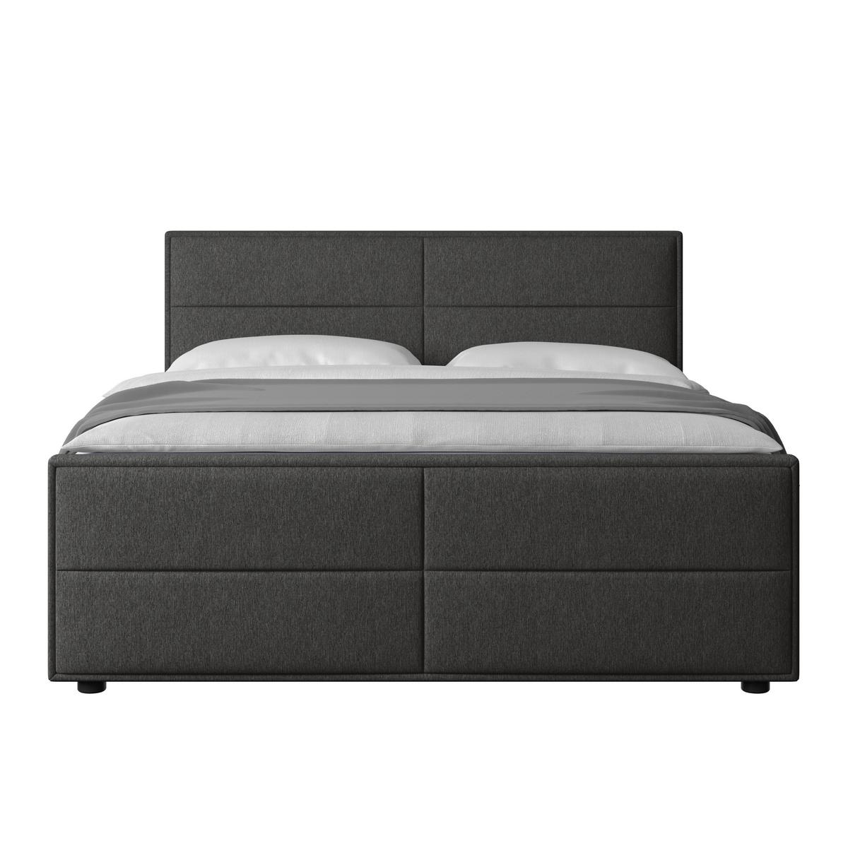 Boxspringbett Palermo ca. 180x200 cm Anthrazit - Anthrazit, MODERN, Holz/Kunststoff (180/200cm) - MID.YOU