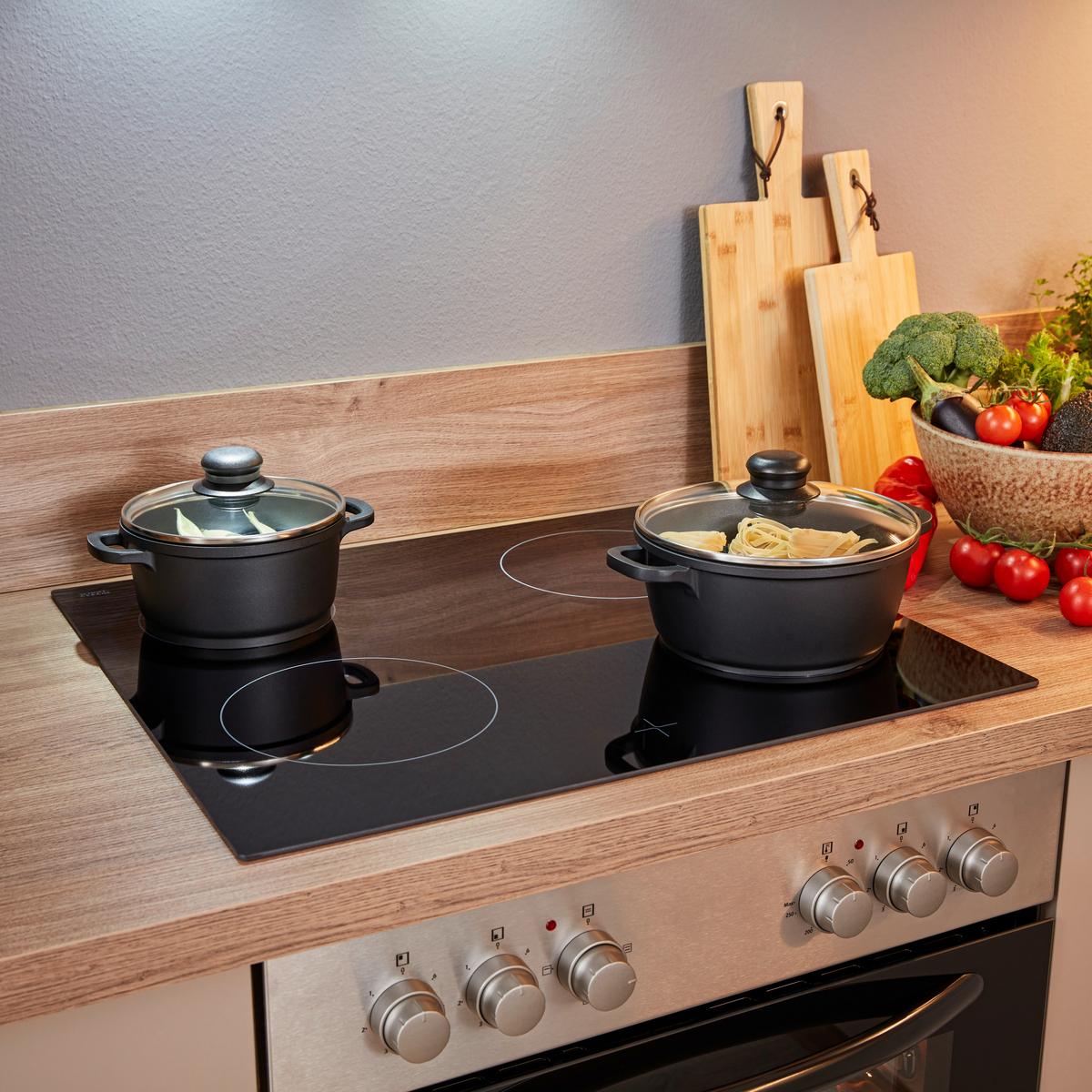 Einbauküche IP1200 Cappucinofarben - Eichefarben/Cappuccino, MODERN, Holzwerkstoff/Metall (270/250cm) - Impuls