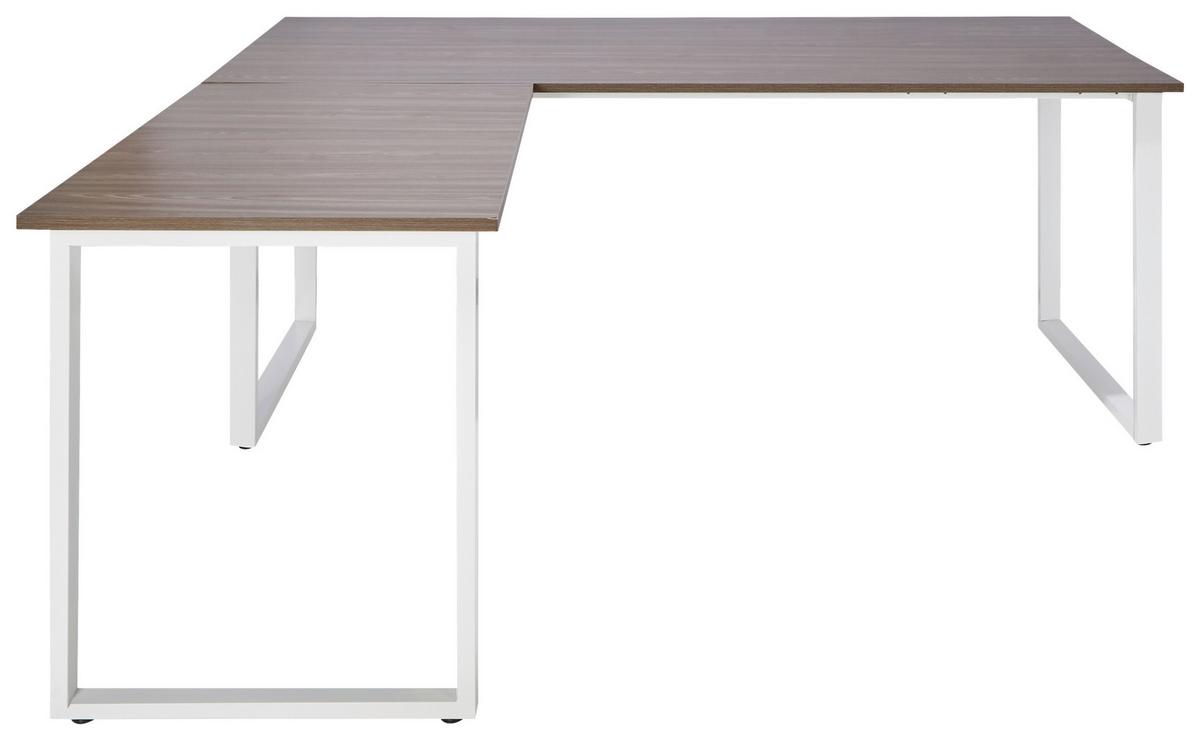 Kotna Pisalna Miza Workspace Xl I, Siva - siva/bela, Basics, kovina/leseni material (180/180/75,5cm) - MID.YOU