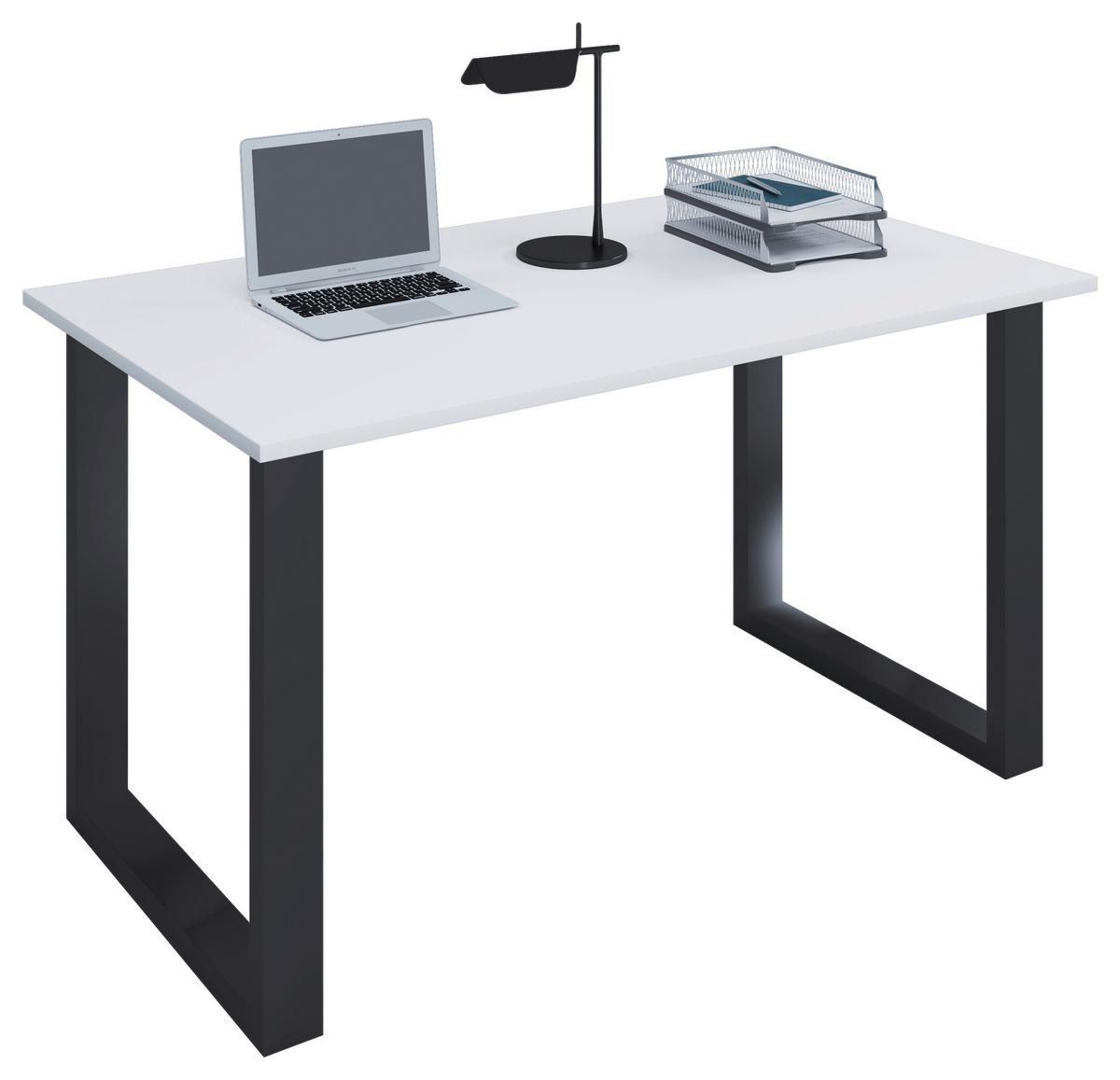 Pisalna Miza Lona, Bela, Črna, 140x80cm - črna/bela, Moderno, kovina/leseni material (140/80/76cm) - MID.YOU