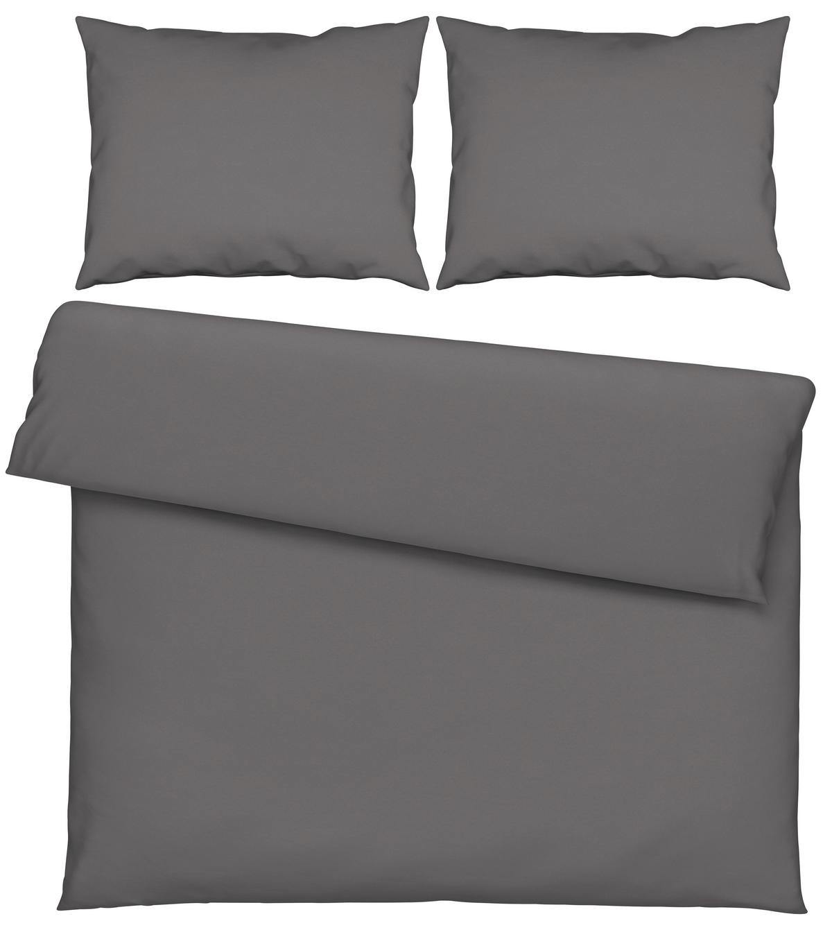 Bettwäsche Iris XXL Grau ca. 200x220cm - Grau, MODERN, Textil (200/220cm) - Modern Living